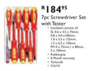 7pc Screwdriver Set With Tester