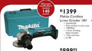 Makita Cordless Li-ion Grinder 18V DGA452ZK