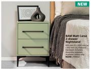 BAM Matt Caraz 2 Drawer Nightstand