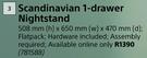 Scandinavian 1 Drawer Nightstand