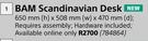 BAM Scandinavian Desk 650mm(h) X 508mm(w) X 470mm(d)