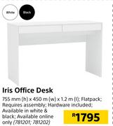 Iris Office Desk 755mm (h) X 450m(w) X 1.2m(l)