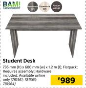 BAM Student Desk 736mm(h) X 600mm(w) X 1.2m(l)
