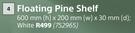 Shelfmate Floating Pine Shelf