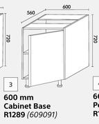 Home & Kitchen 600mm Cabinet Base (Floor Units)