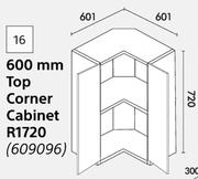 Home & Kitchen 600mm Top Corner Cabinet (Wall Units)