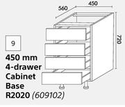  Home & Kitchen 450mm 4 Drawer Cabinet Base (Floor Units)