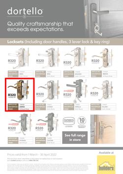Builders Dortello : Locksets (1 March - 30 April 2022), page 1