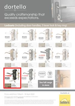 Builders Dortello : Locksets (1 March - 30 April 2022), page 1