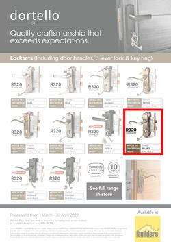 Builders Dortello : Locksets (1 March - 30 April 2022), page 1