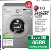 LG 7kg Metallic Front Load Washing Machine F10B8QDPD
