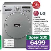LG 8kg Silwer Kondensor Tuimel Droeer RC8043