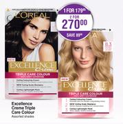 L'Oreal Excellence Creme Triple Care Colour Assorted Shades-For 1