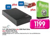 Seagate 3.5" 2TB Hard Drive plus 8GB Flash Drive plus Panda Anti-Virus Expansion-Per Bundle