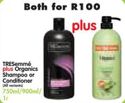 Tresemme plus Organics Shampoo or Conditioner (All Variants)-750ml/900ml/1Ltr