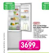 Defy 279L Combi Fridge With Water Dispenser DFc410