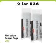 First Value Refuse Bags-2x20's