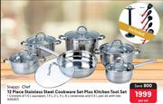 Snappy Chef 12-Piece Stainless Steel Cookware Set Plus Kitchen Tool Set-Per Set