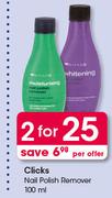 Clicks Nail Polish Remover-2 x 100ml