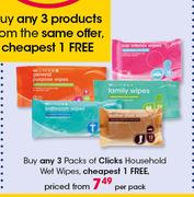 Clicks Household Wet Wipes-Per Pack