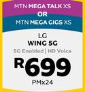 LG Wing 5G Enabled/HD Voice-MTN Mega Talk XS Or MTN Mega Gigs XS
