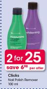 Clicks Nail Polish Remover-2x100ml Per Offer