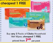 Clicks Household Wet Wipes-Per Pack