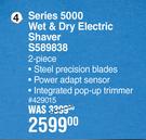 Philips Series 5000 Wet & Dry Electric Shaver S589838 2 Piece