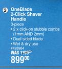 Philips One Blade 2 Click Shaver Handle 3 Piece