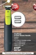 Philips 3 Piece One Blade 2 Click Shaver Handle