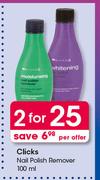 Clicks Nail Polish Remover-2 x 100ml