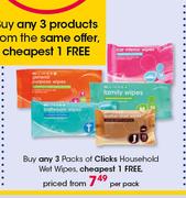 Clicks Household Wet Wipes-Per Pack
