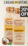 Creme Of Nature Pure Honey Moisturizing Dry Defense Shampoo Or Conditioner-355ml Each