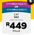Cat S42 LTE/HD Voice-On MTN Mega Talk XS Or MTN Mega Gigs XS