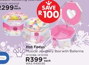 Hot Focus Musical Jewellery Box With Ballerina HF301BB/HF301RB-Each