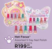 Hot Focus Assorted 5 Day Nail Polish HF022GF/HF022TB-Each