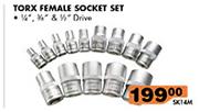 Midas Torx Female Socket Set-1/4", 3/4" & 1/2" Drive