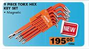 Midas 9-Piece Magnetic Torx Hex Key Set