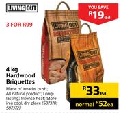 Living Out Hardwood Briqueetes-4Kg Each