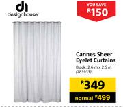 Design House Cannes Sheer Eyelet Curtains