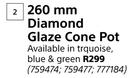 Decor Features 260mm Diamond Glaze Cone Pot