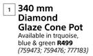 Decor Features 340mm Diamond Glaze Cone Pot