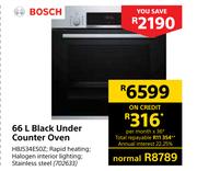 Bosch 66Ltr Black Under Counter Oven HBJ534ESOZ
