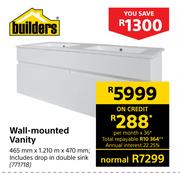 Builders Wall-Mounted Vanity 465mm X 1.210m X 470mm 771718 