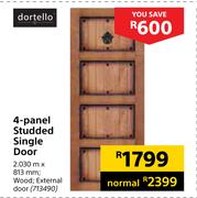 Dortello 4-Panel Studded Single Door 2.030m X 813mm 713490 