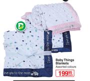 Baby Things Blankets (Assorted Colours)-Each