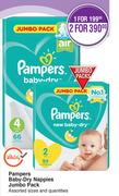 Pampers Baby Dry Nappies Jumbo Pack-For 2
