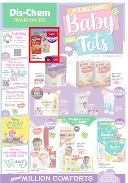 Dis-Chem : It's All About Baby And Tots (16 July - 15 August 2021), page 1