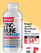 Biogen Junior Zinc Mune Syrup Assorted-200ml