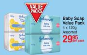 Johnson's Baby Soap Value Pack Assorted-4 x 120g Per Pack